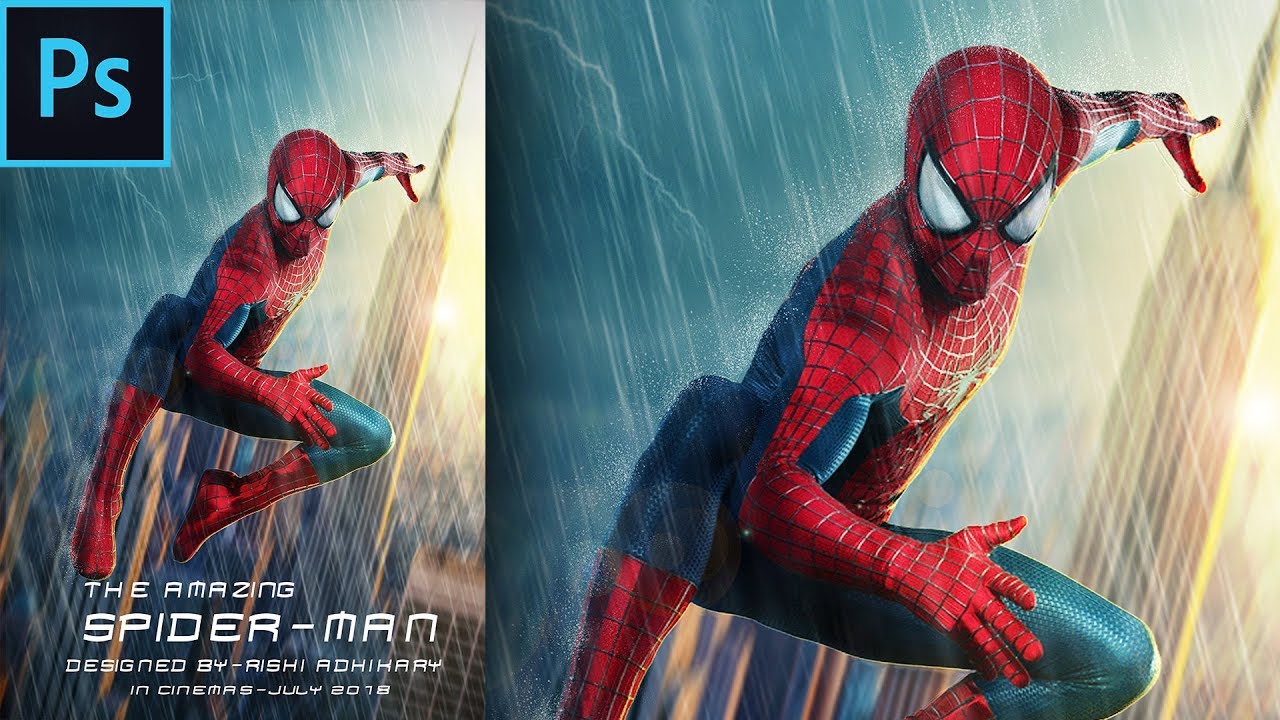 Spider-man movie poster - Photoshop tutorial