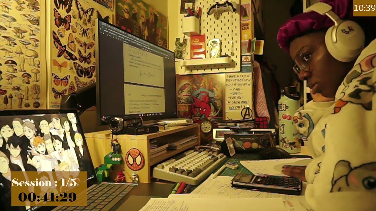 STUDY WITH ME 5hrs | 50/10 pomodoro with BROWN NOISE