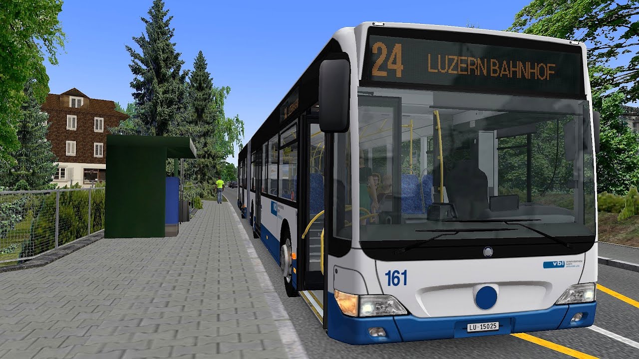 Omsi 2 Addon Luzern - Linie 24 - Route 24 Meggen Tschädigen - Luzern Bahnhof (PC)