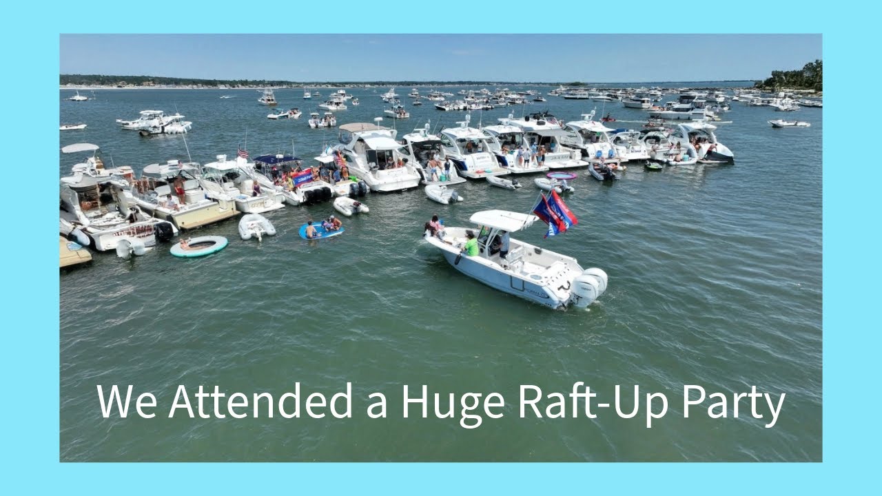 We attend a huge raft party and then head to Orient Point, NY to dine at a cool beach club! Join us!