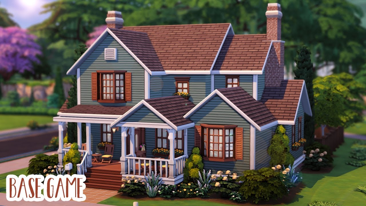 Base Game Family Home 🏡...(Sims 4 Speed Build)