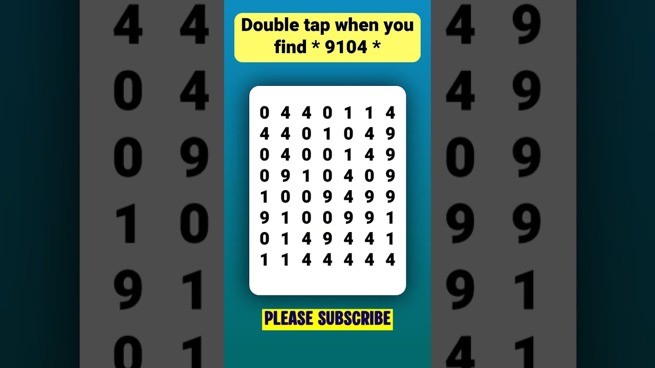 Find 👉9104👈 in 5 seconds | Visual Test | Observation Skills | Number Search | Find the Odd one out
