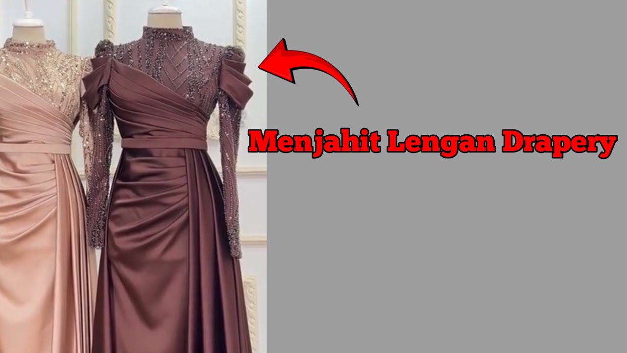 menjahit lengan drapery // lengan puff drapery