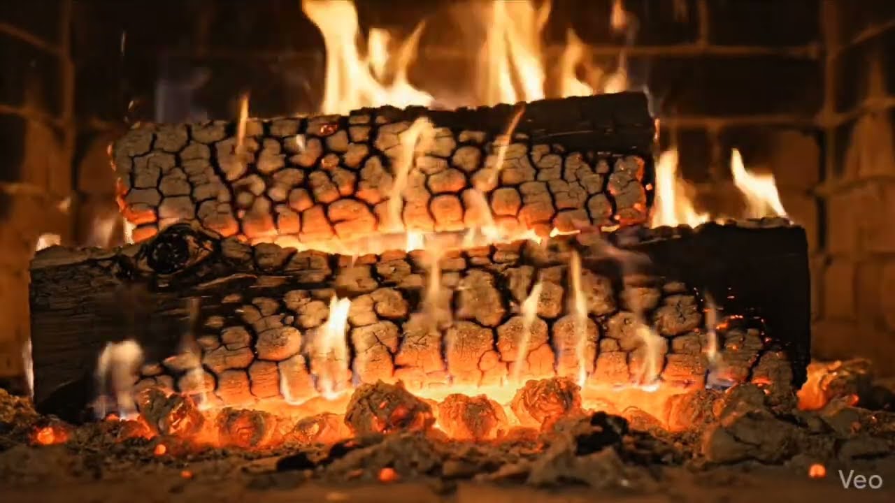  Fireplace, Cozy fireplace, in a Cold winter night 