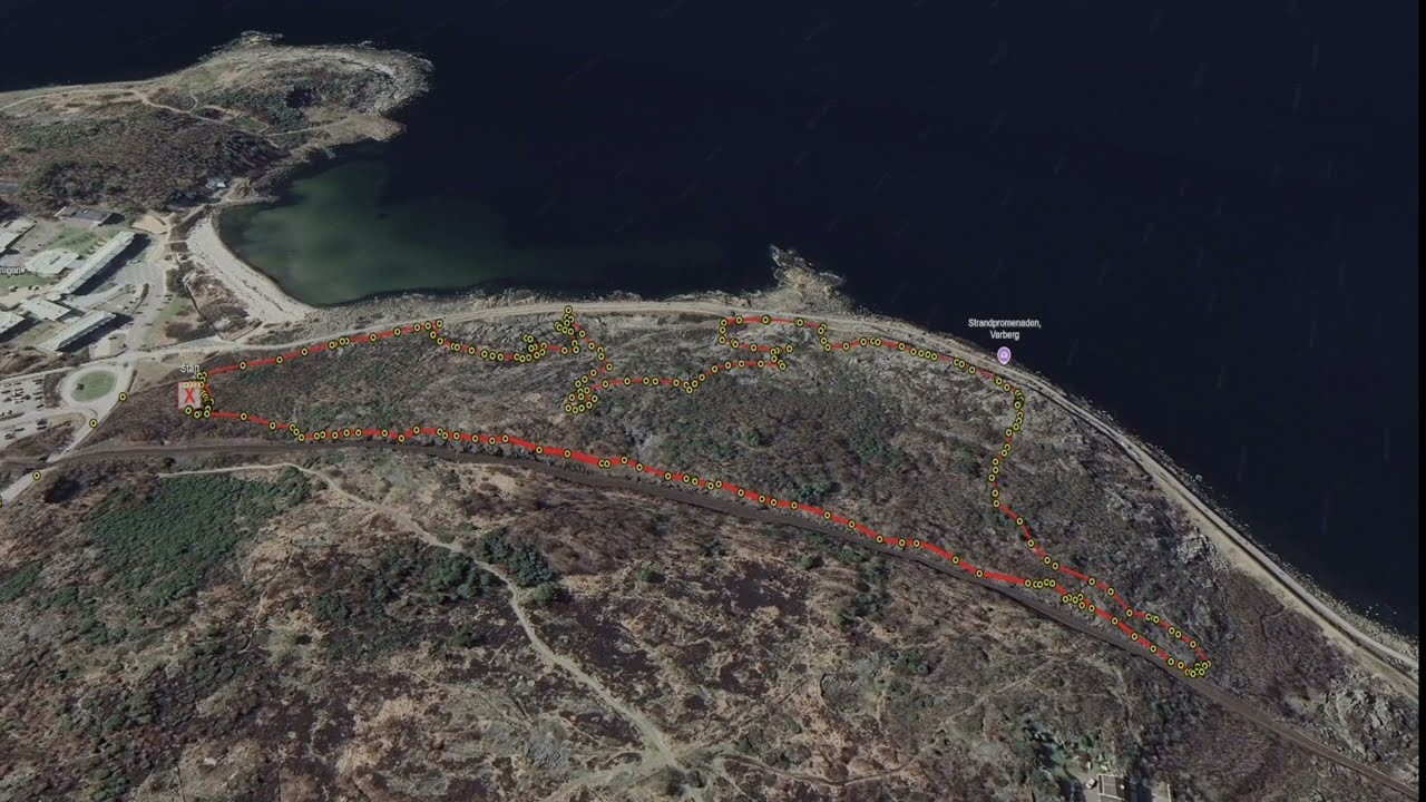 Varberg Hästhagaberget västra delen en kall blåsig dag 2025 05 03