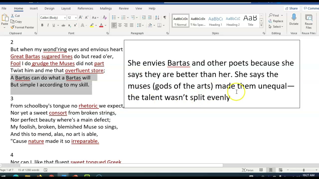 Bradstreet the Prologue Stanzas 1-4