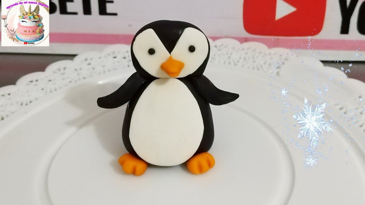 cómo hacer un pingüino de fondant | how to make a fondant penguin