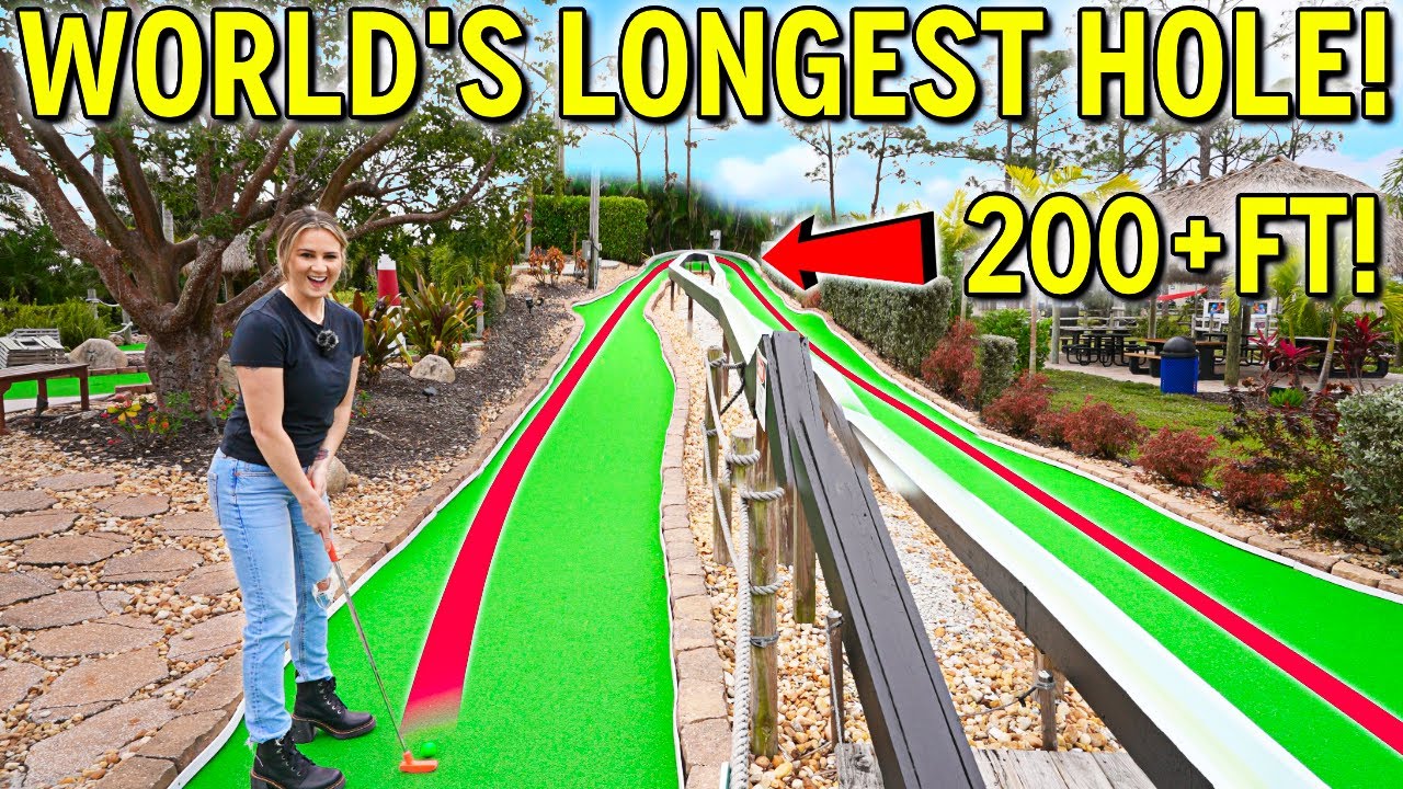 The WORLD'S LONGEST Mini Golf Hole! - Elisha's BEST GAME EVER!
