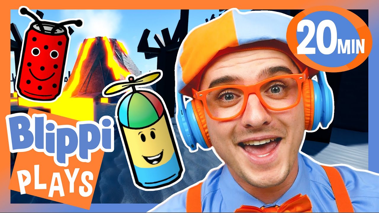 Help Blippi Find the Cans! Can You See Them? | BEST OF BLIPPI PLAYS | Roblox Gaming Videos for Kids