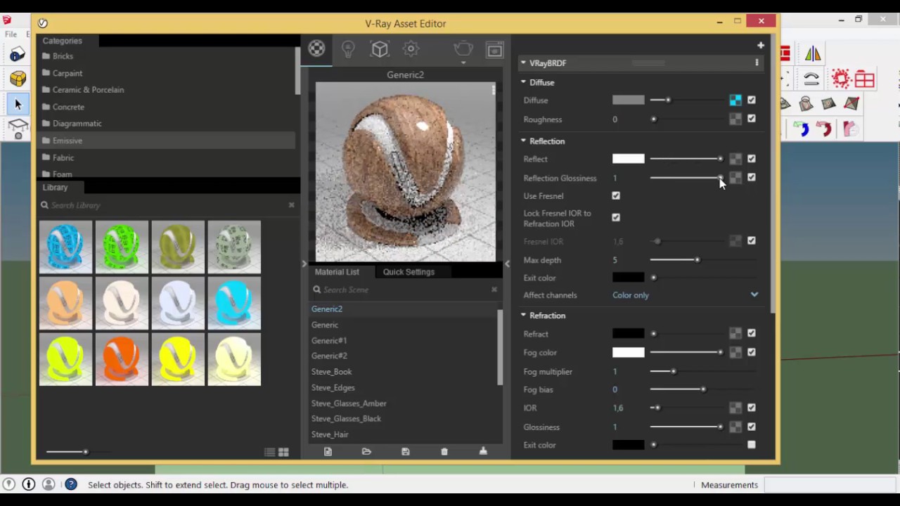 Criando biblioteca de materiais no Vray 3.4 para Sketchup
