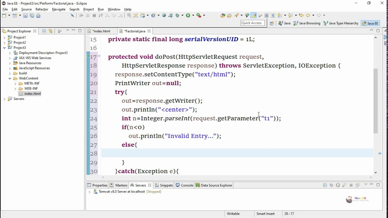 servlet example using eclipse and tomcat | servlet and jsp tutorial for beginners