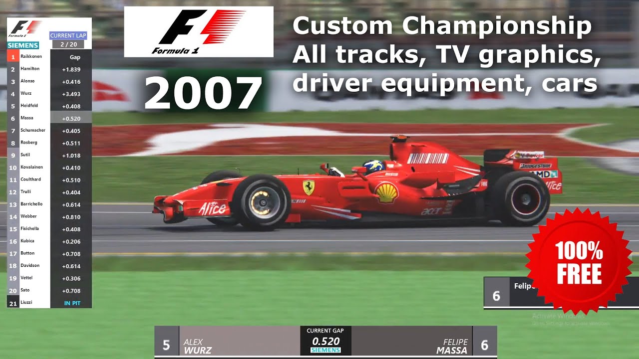 Assetto Corsa F1 2007 Season files, All Cars and Tracks