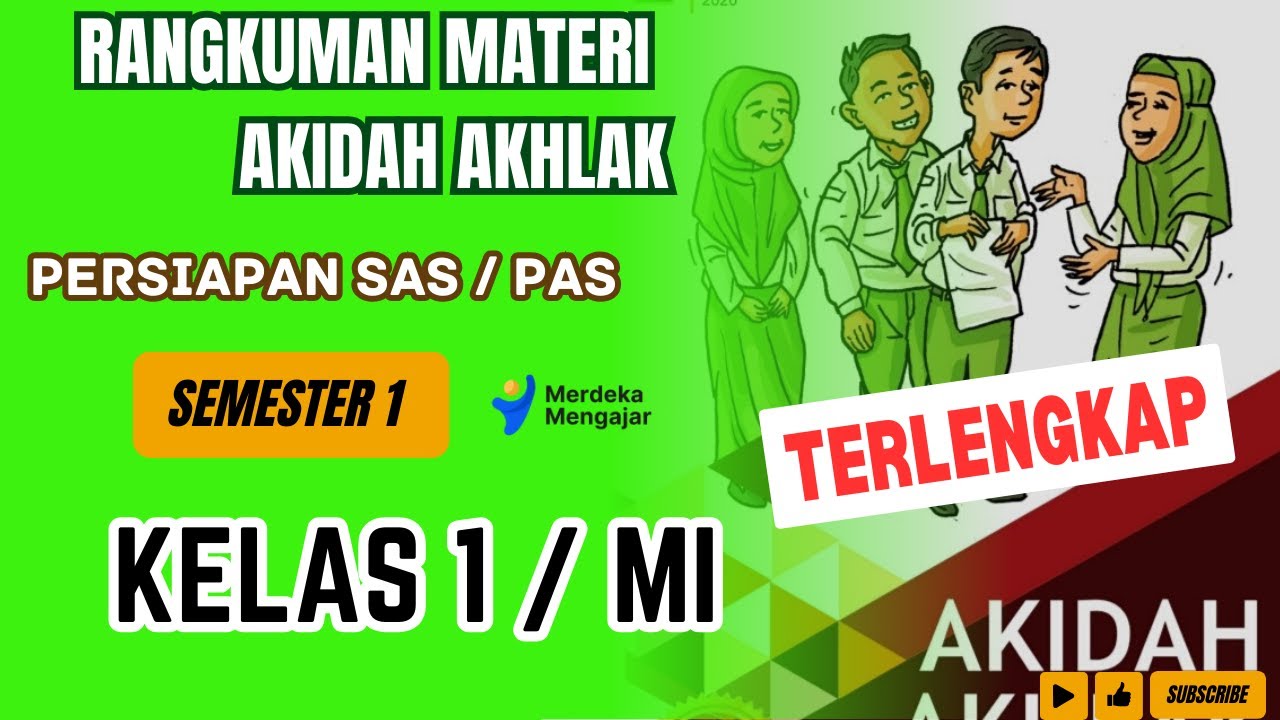 TERLENGKAP | Rangkuman materi AKIDAH AKHLAK kelas 1 Semester 1 | Persiapan SAS/ PAS