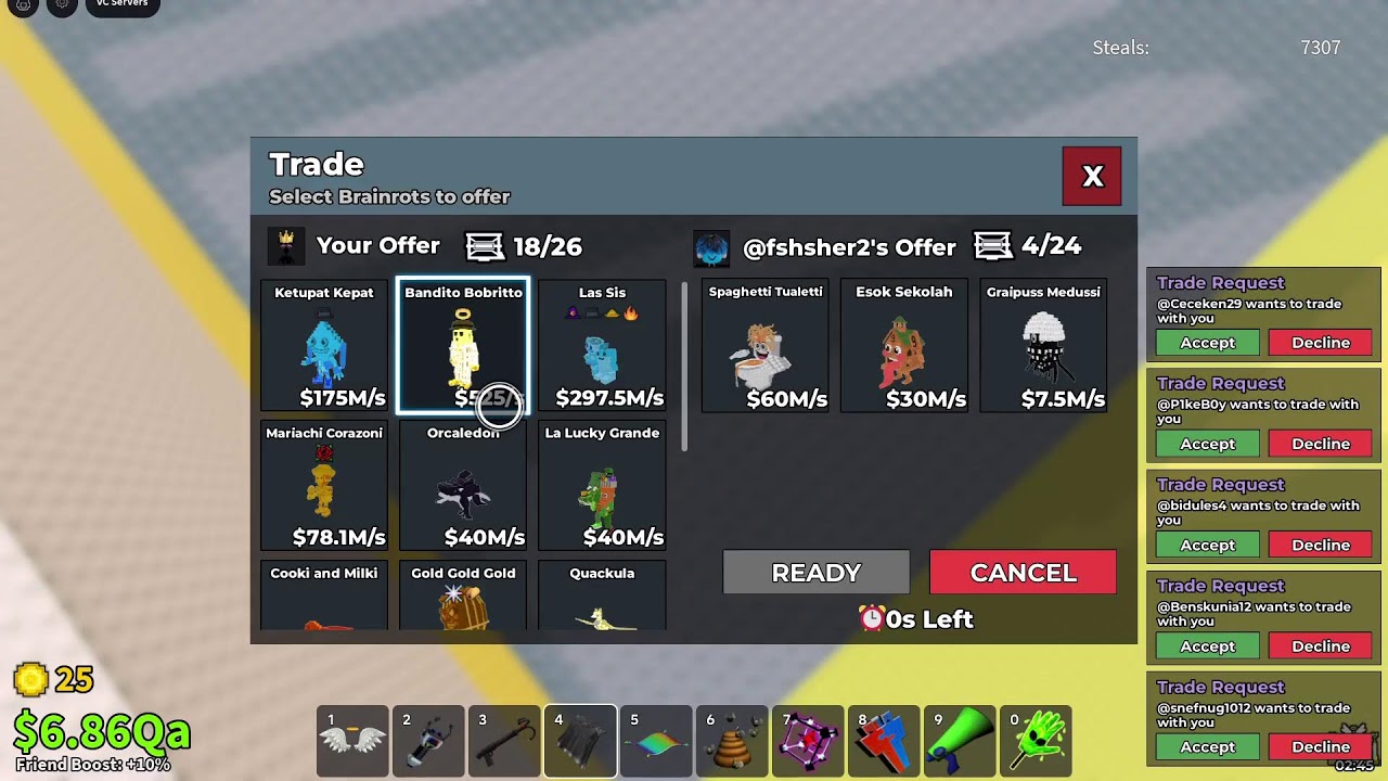 Trading A Divine Quackula Steal A Brainrot also LF snailo and noo my gold