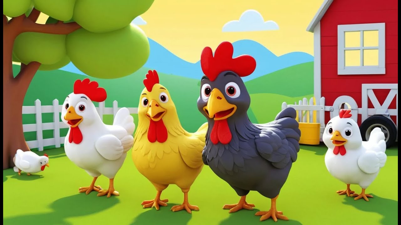 Three Chickens in a Farm Parade | Funny and Fun Kids Nursery Rhyme Animation