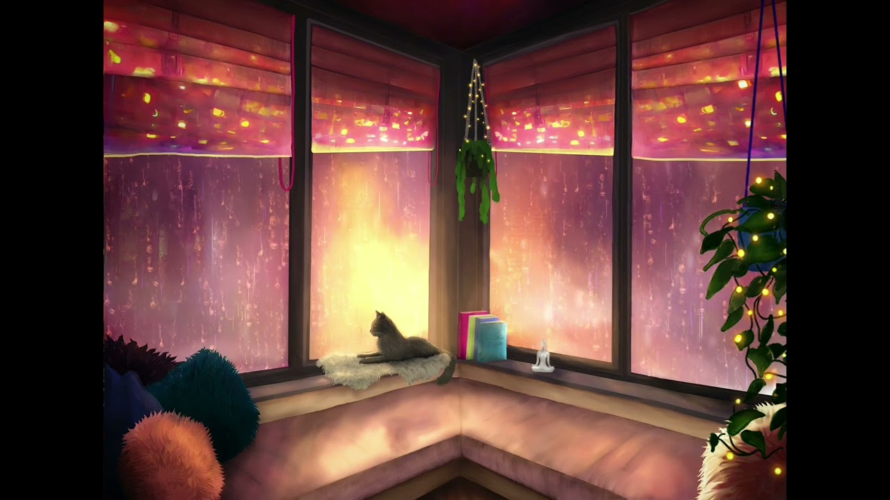 Kitty Cat of Calming ambience and relaxing Rain Sounds. Thank you for viewing my art