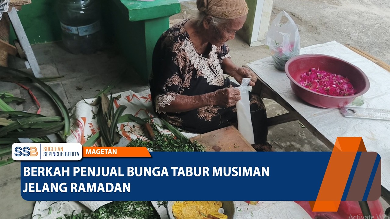 MAGETAN - Berkah Penjual Bunga Tabur Musiman Jelang Ramadan