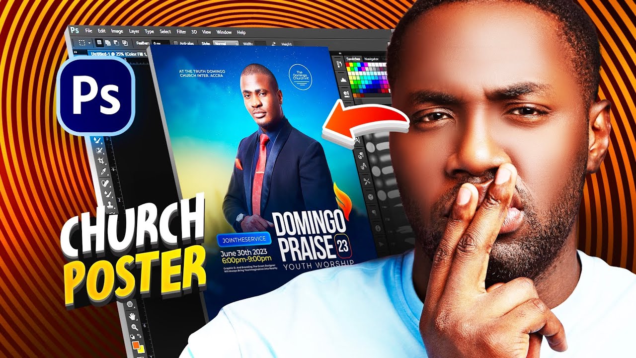 How To Create a Simple Church Flyer Design On Adobe Photoshop || 2023 Tutorial