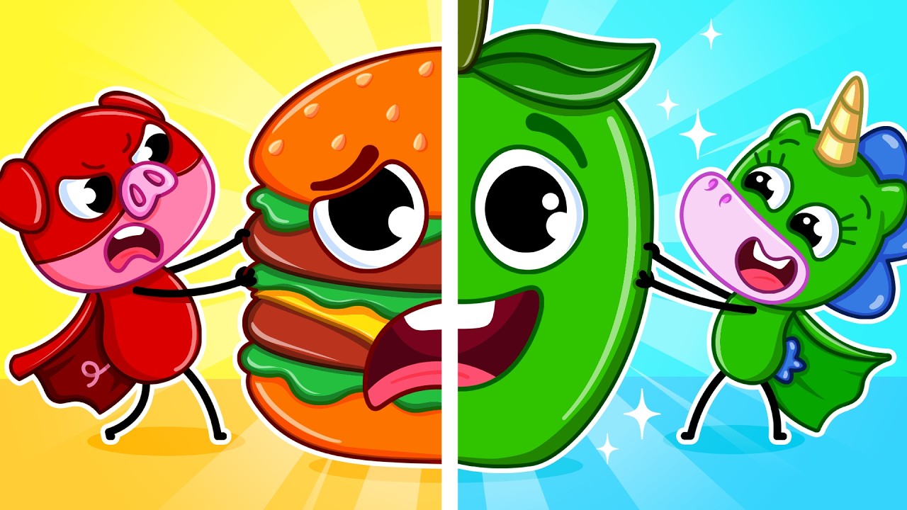 Junk Food vs Healthy Food! The Big Showdown | Learn Good Habits & More Funny Cartoons | Teeny Mimi