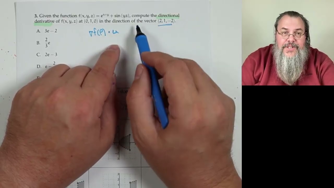 Calc 3, Exam 2 walkthrough (Spring 2025)