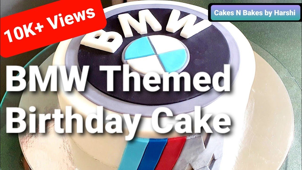 BMW Themed Cake | Fondant Covered BMW themed Cake