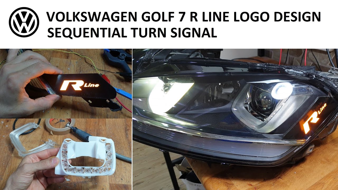 Как это сделано Дизайн фар Volkswagen Golf 7 (логотип R line)