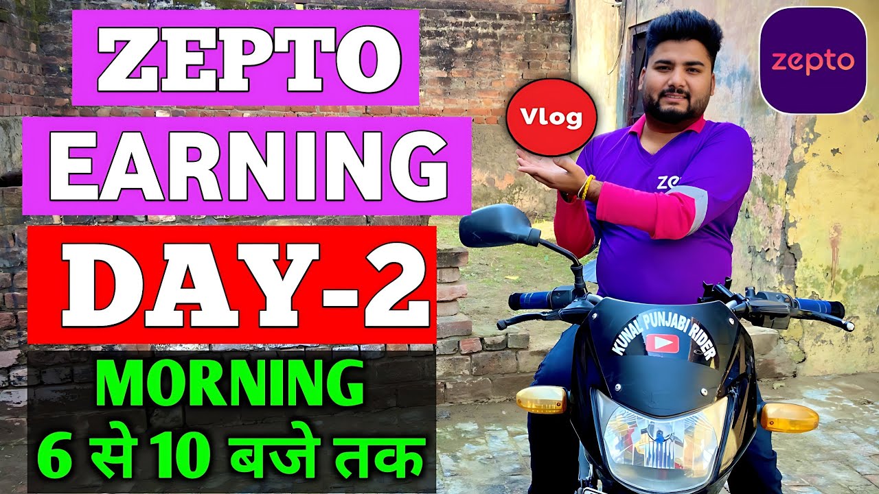 Zepto Delivery Partner Earnings | Zepto Earning Day-2 | zepto part time job salary