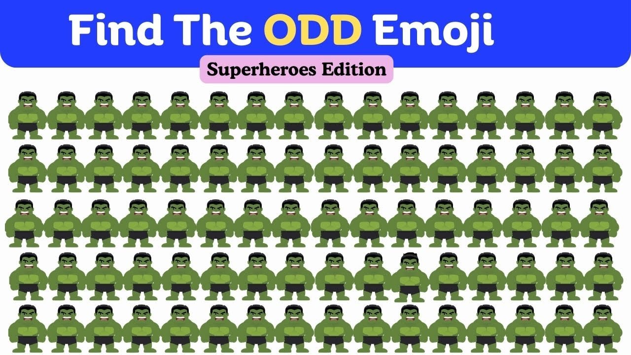 Can You Spot the Odd Hulk Emoji? Superheroes Edition