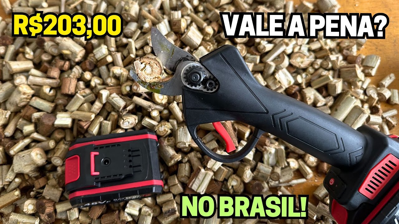 Tesoura de poda galho elétrica a bateria! Faz Muitos Cortes!