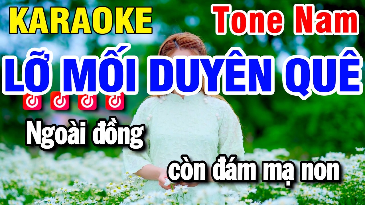 Karaoke Lỡ Mối Duyên Quê Nhạc Sống Tone Nam (G#m) | Beat Chuẩn Huỳnh Lê