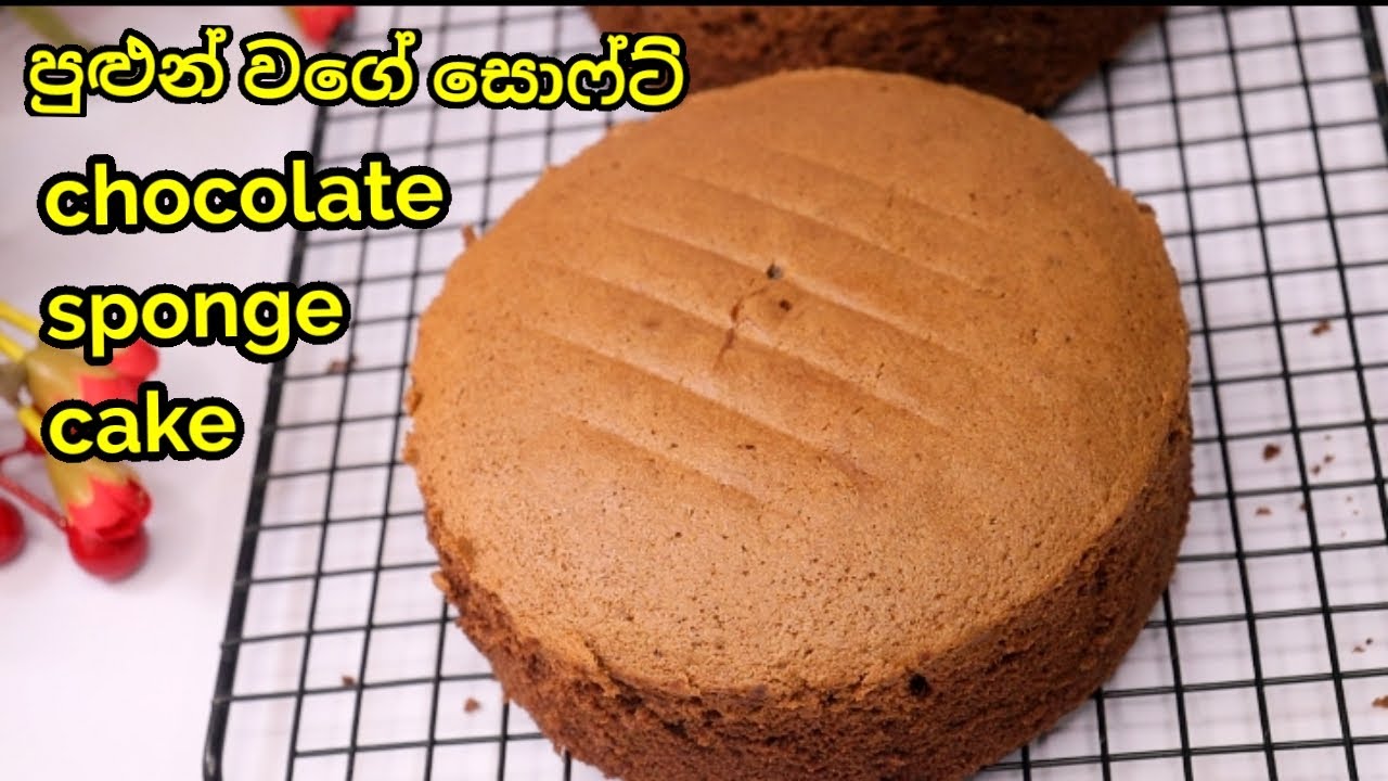 පුළුන් වගේ  චොකලට් sponge කේක් එකක් හදමු/chocolate sponge cake sinhala/sponge cake sinhala