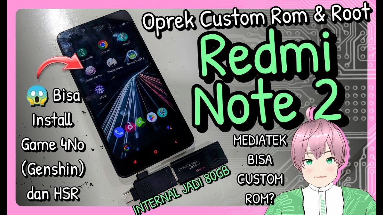 Mencoba Custom Rom Xiaomi Redmi Note 2 tanpa PC - crDroid Android 9 (ROM DAJJAL) [vTuber Indonesia]