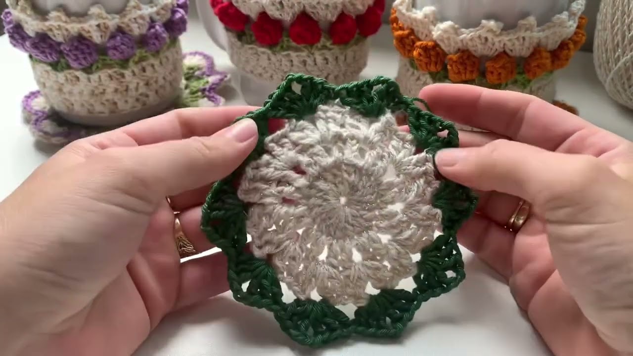 Porta caneca Tulipa em crochê