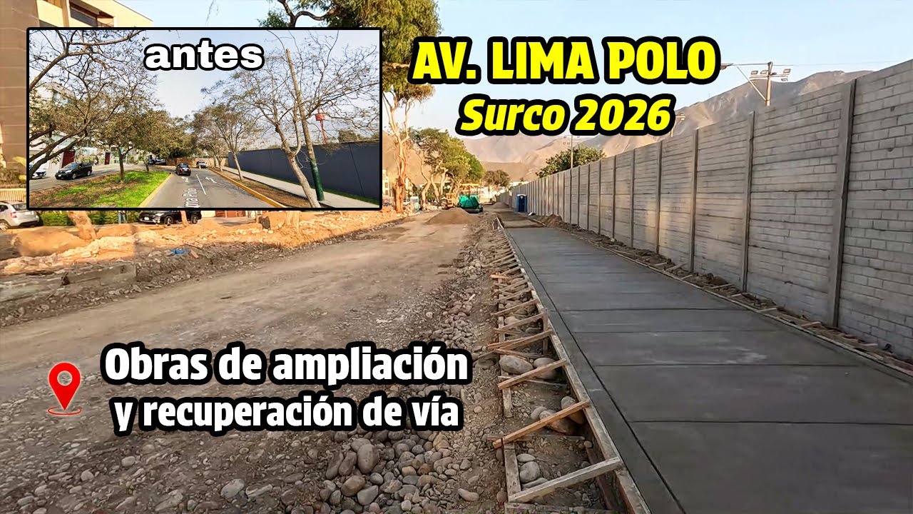 Así están las OBRAS de la AV LIMA POLO EN SURCO 🚧👷‍♂️ Obras de AMPLIACION DE VIAS 2026