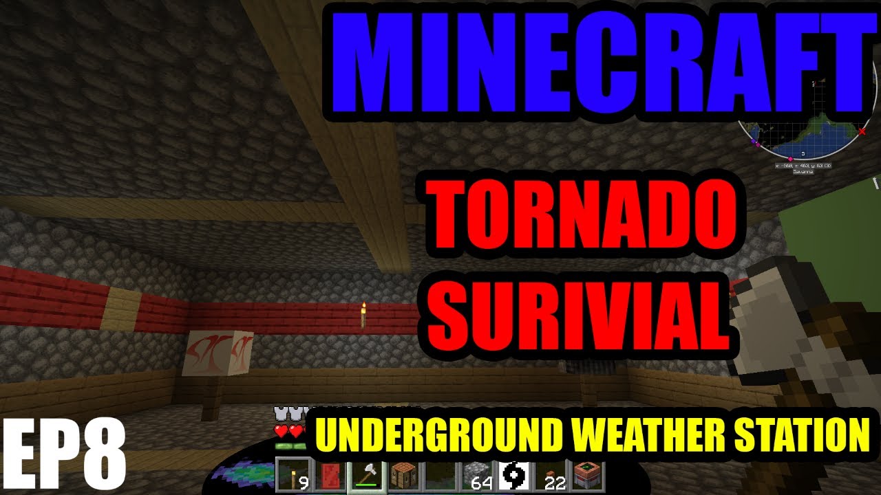 UNDERGROUND WEATHER STATION Minecraft Tornado Survival EP8 S2
