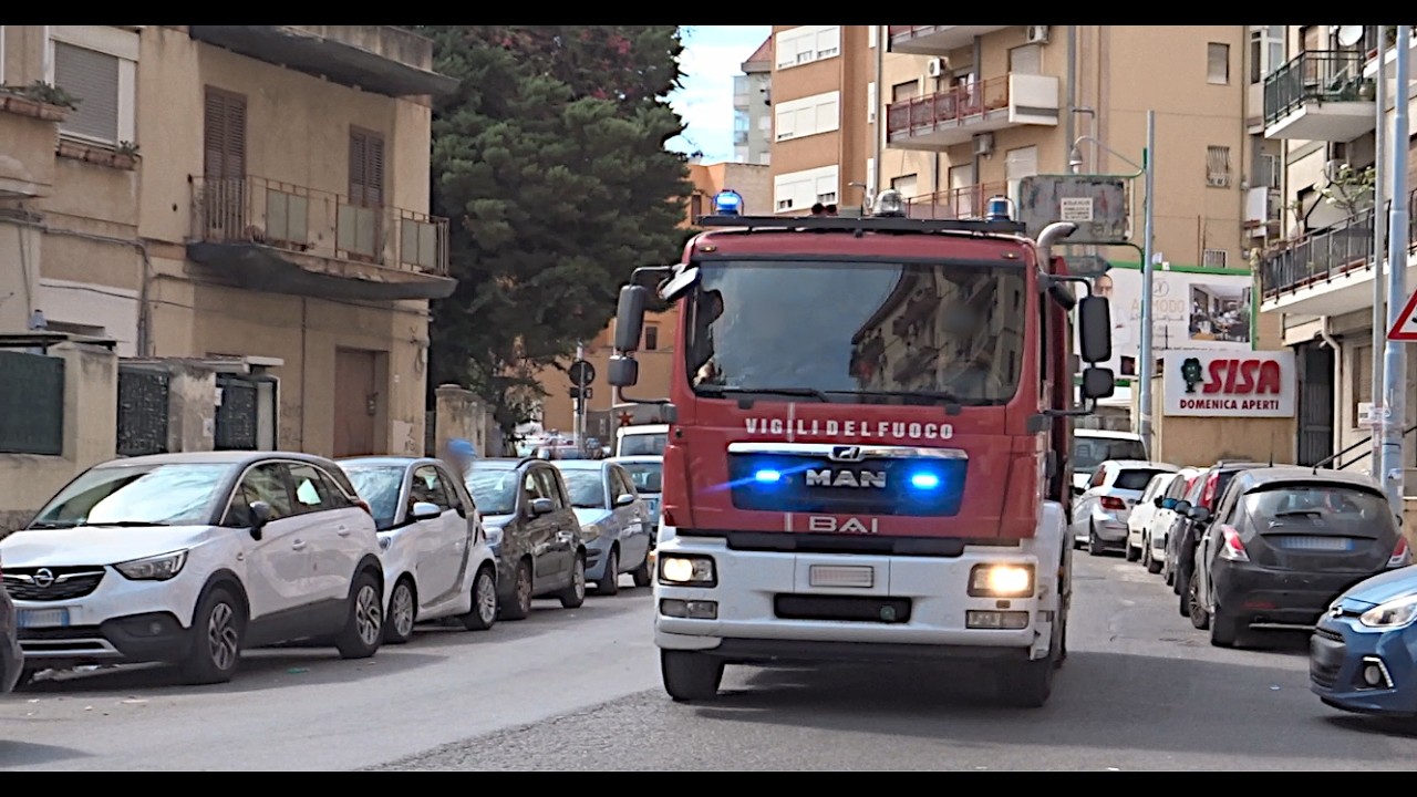 [HD - Sirena Pompieri] Vigili del Fuoco in Sirena con AIB Ford Ranger + APS Man TGM 15.250