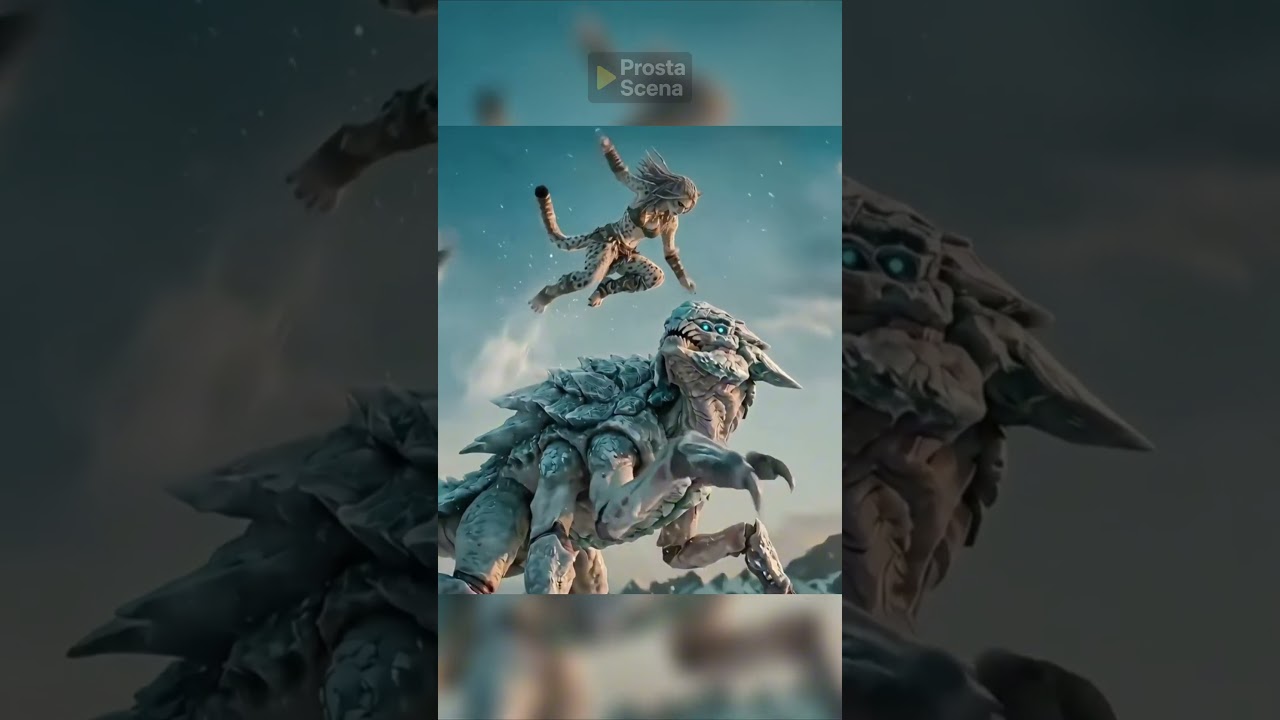 Ten lodowy potw&oacute;r popełnił jeden błąd 🐆❄️ #shorts #fantasy #monster #battle