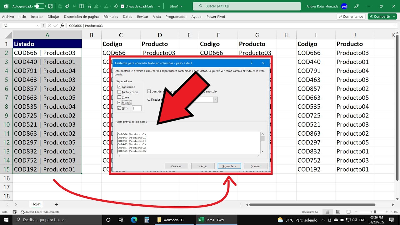Cómo Usar Correctamente la Herramienta Texto en Columnas para Separar Valores en Excel