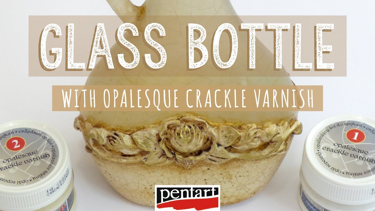&Uuml;vegpalack op&aacute;l repesztőlakkal // Glass Bottle with Opalesque Cracking Varnish