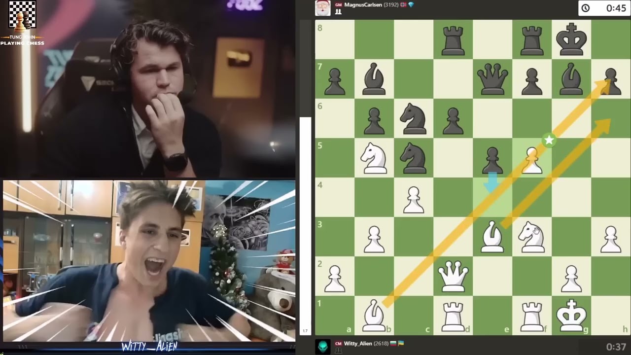 Witty Alien Xé Áo Ăn Mừng Khi Đớp Được Hậu Của Magnus Carlsen Và Cái Kết   TungJohn Playing Chess