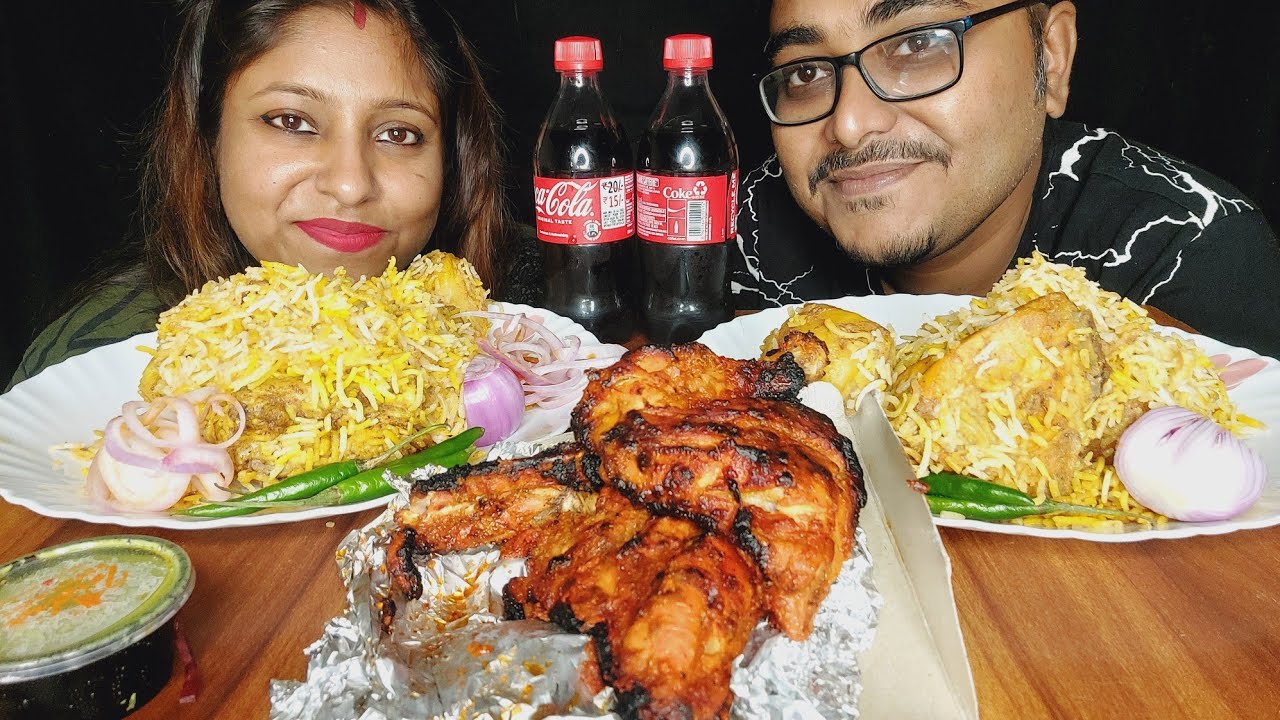 Eating Show - Chicken Biriyani, Tandoori Chicken, Coke | Biriyani Mukbang | Big Bites | ASMR