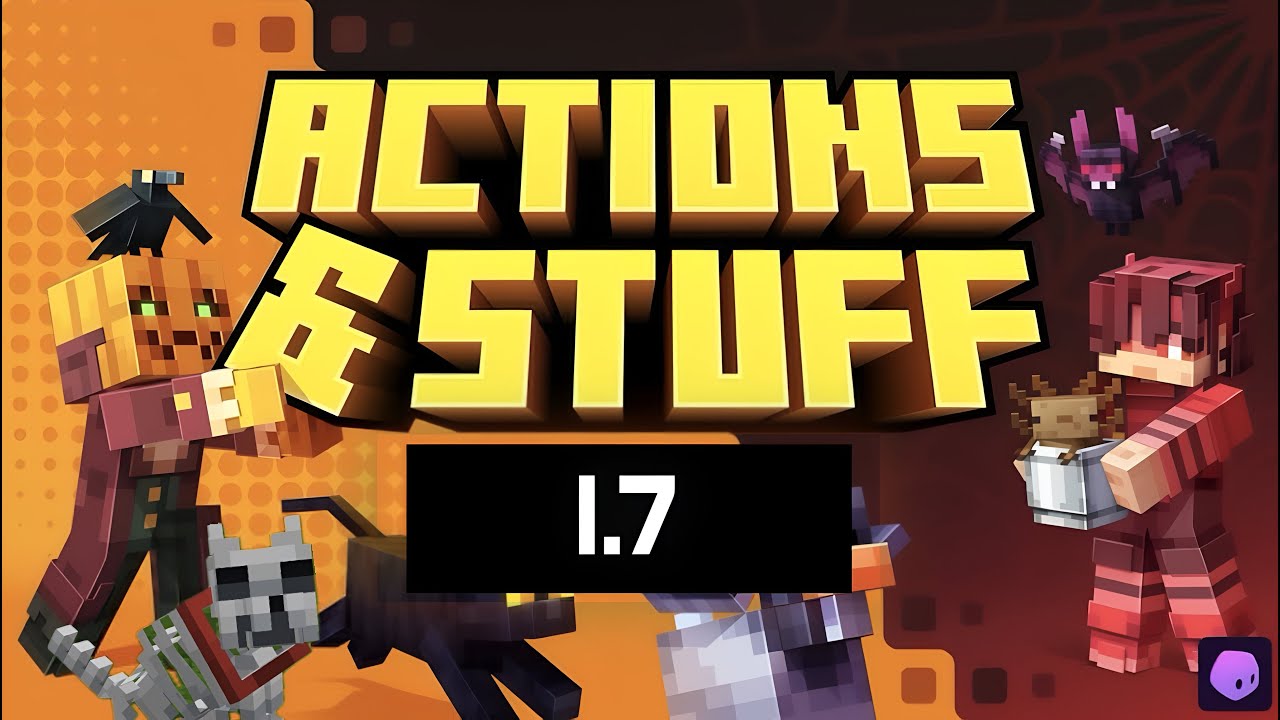🎃 ОБЗОР МОДА ACTIONS & STUFF 1.7 В MINECRAFT! 👻 Хэллоуинское обновление и новые анимации! #Minecraft