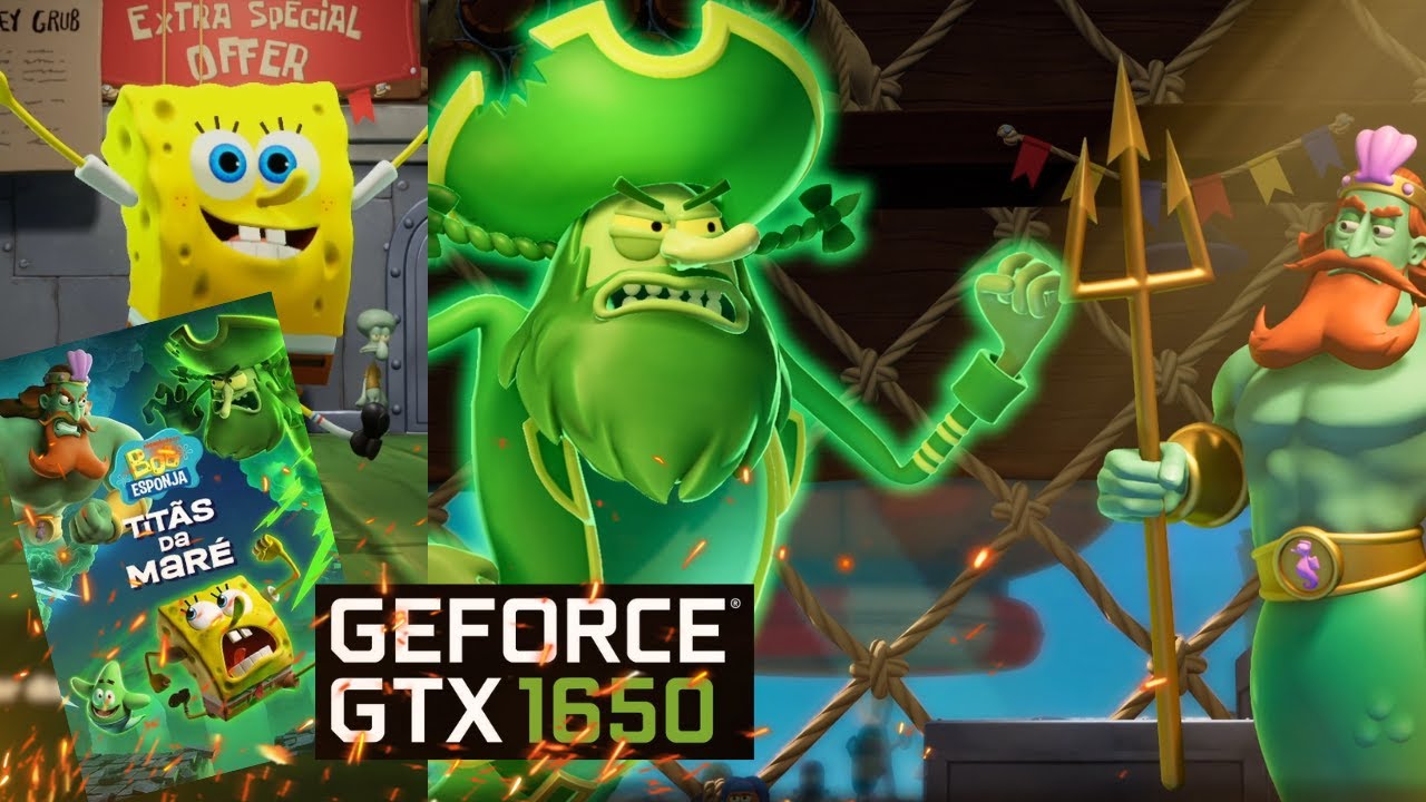 Bob Esponja: Titãs da Maré na GTX 1650 Processador i5 11geração