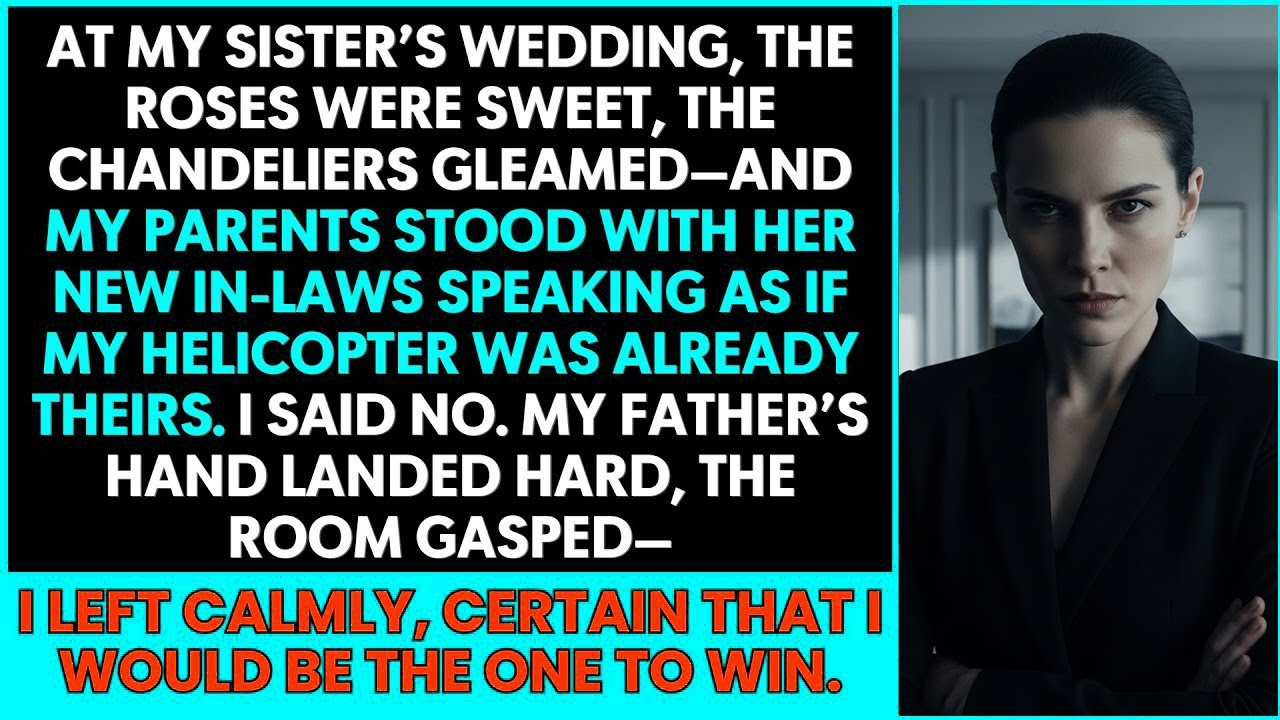 At my sister’s wedding, my folks demanded my helicopter. I refused. Dad slapped me. I chose revenge
