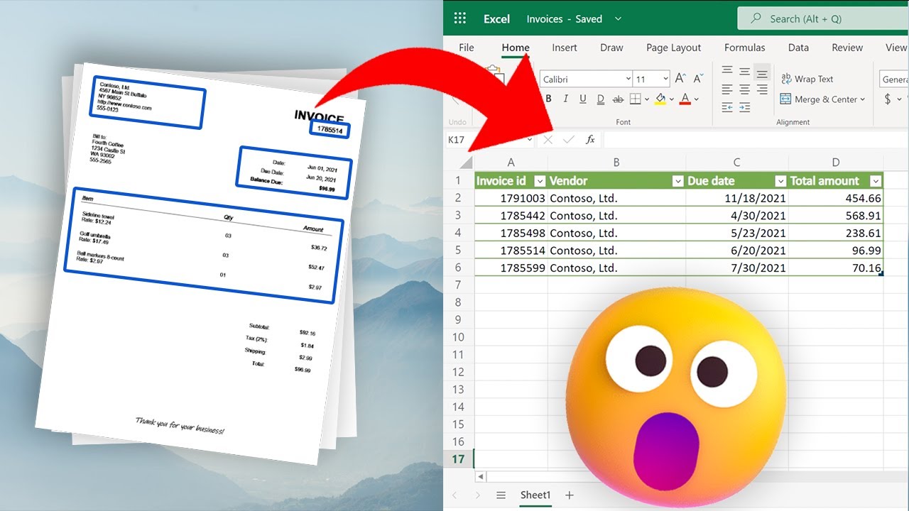 How to automate invoice data copy to Excel in 1 minute