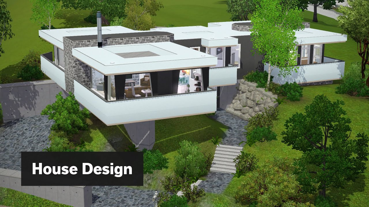 Diagonal Modern House • The Sims 3 House Design