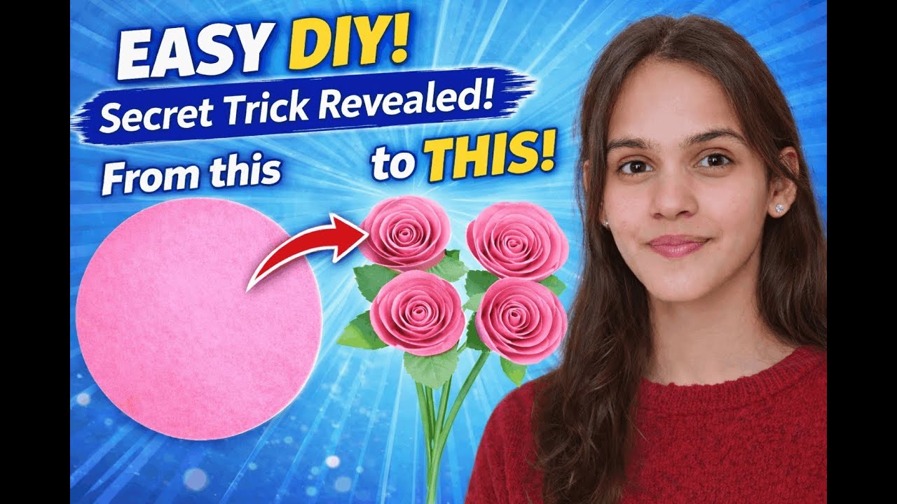 Easy Paper Rose DIY 🌹 | Secret Trick You’ll Love!
