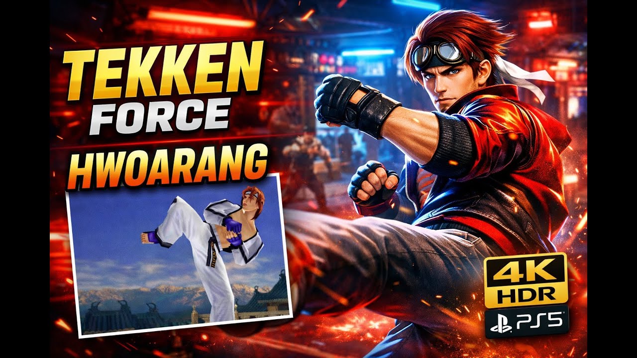 Tekken 3 Tekken Force Mode – Hwoarang Gameplay on PS5 | 4K HDR