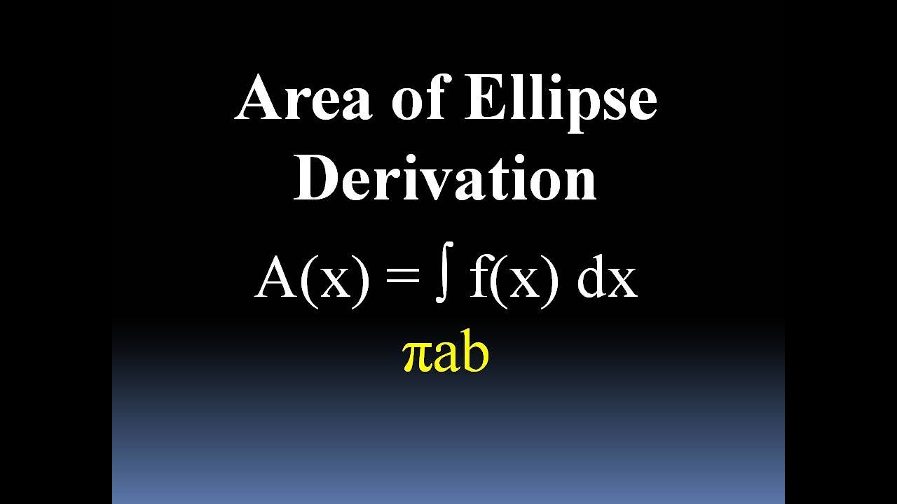 Deriving The Ellipse Area Formula Via Integral Calculus Procedure
