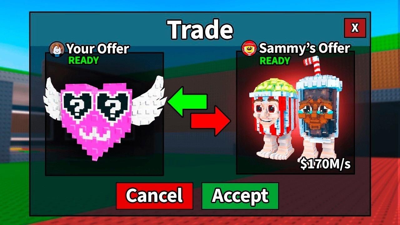 Trading Lucky Blocks to SECRET Popcuru in Steal a Brainrot